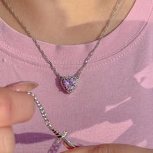 Load image into Gallery viewer, [ Limited edition] Pink heart and sword necklaces SET

