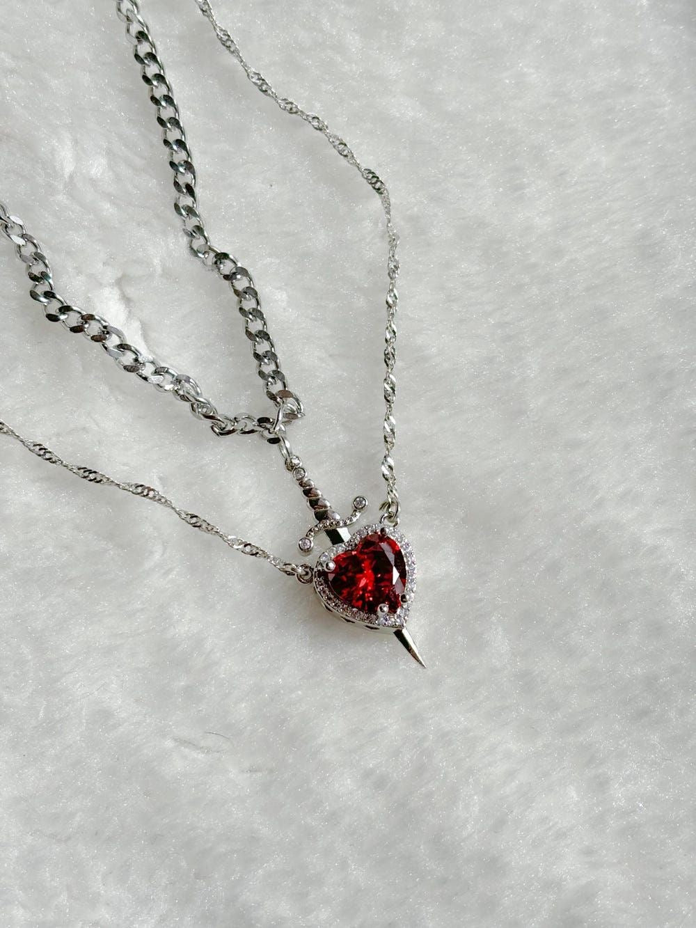 sword and heartcouple necklaces ( Set) [ LIMITED EDITION]