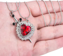 Load image into Gallery viewer, Heart and sword necklaces ( 2 necklaces)
