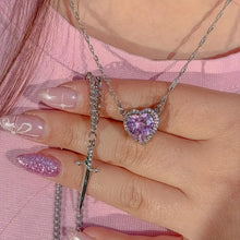 Load image into Gallery viewer, [ Limited edition] Pink heart and sword necklaces SET
