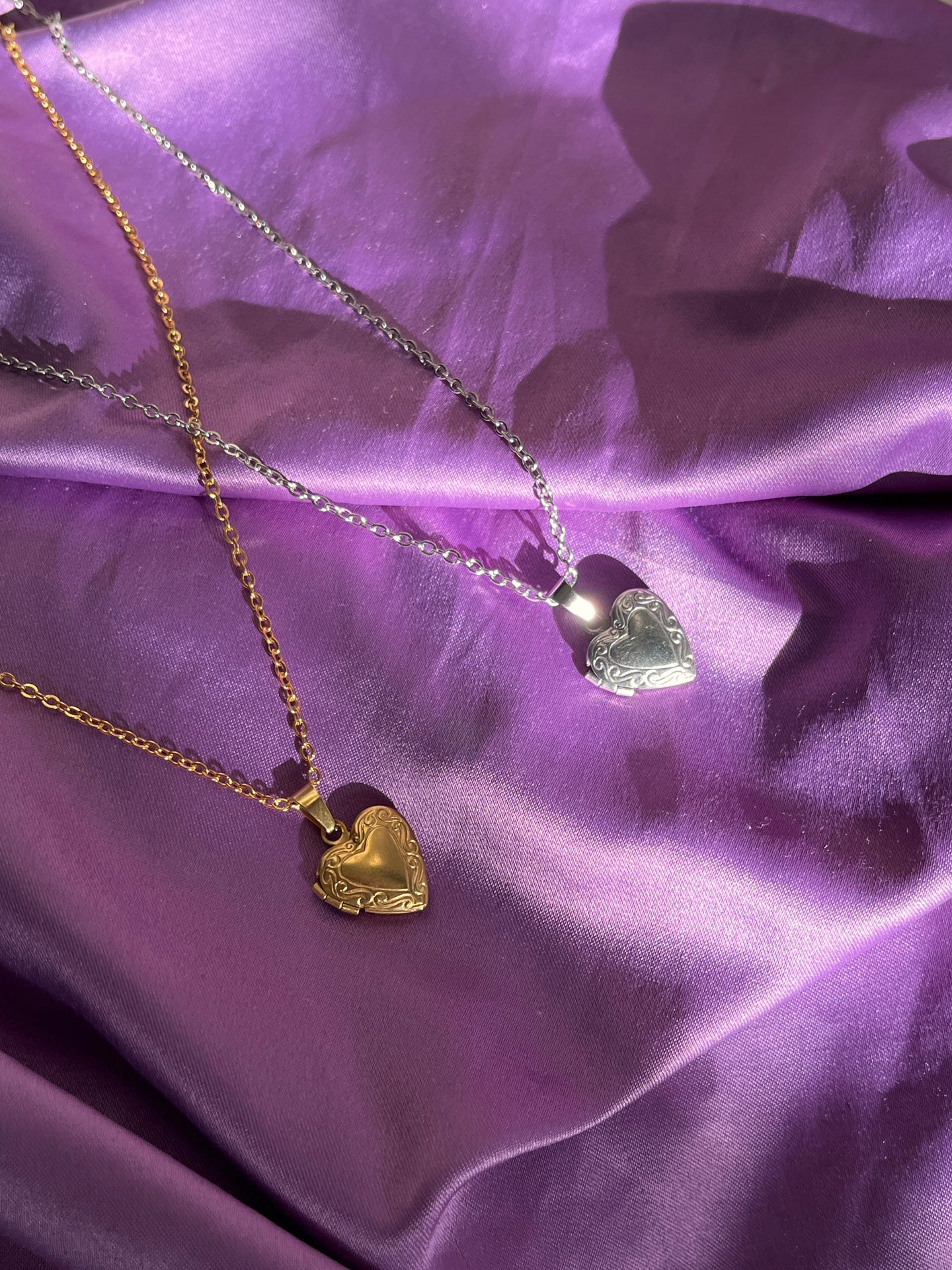 Gold heart locket  necklace