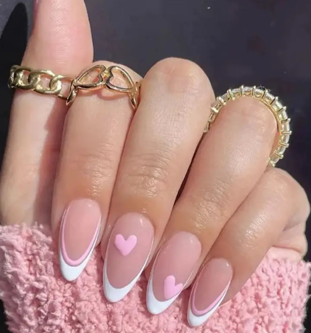 Pink Frenchie press on
