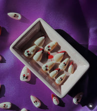 Load image into Gallery viewer, Red lace strawberry press on nails

