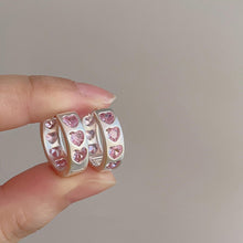 Load image into Gallery viewer, Heart Hoop earrings
