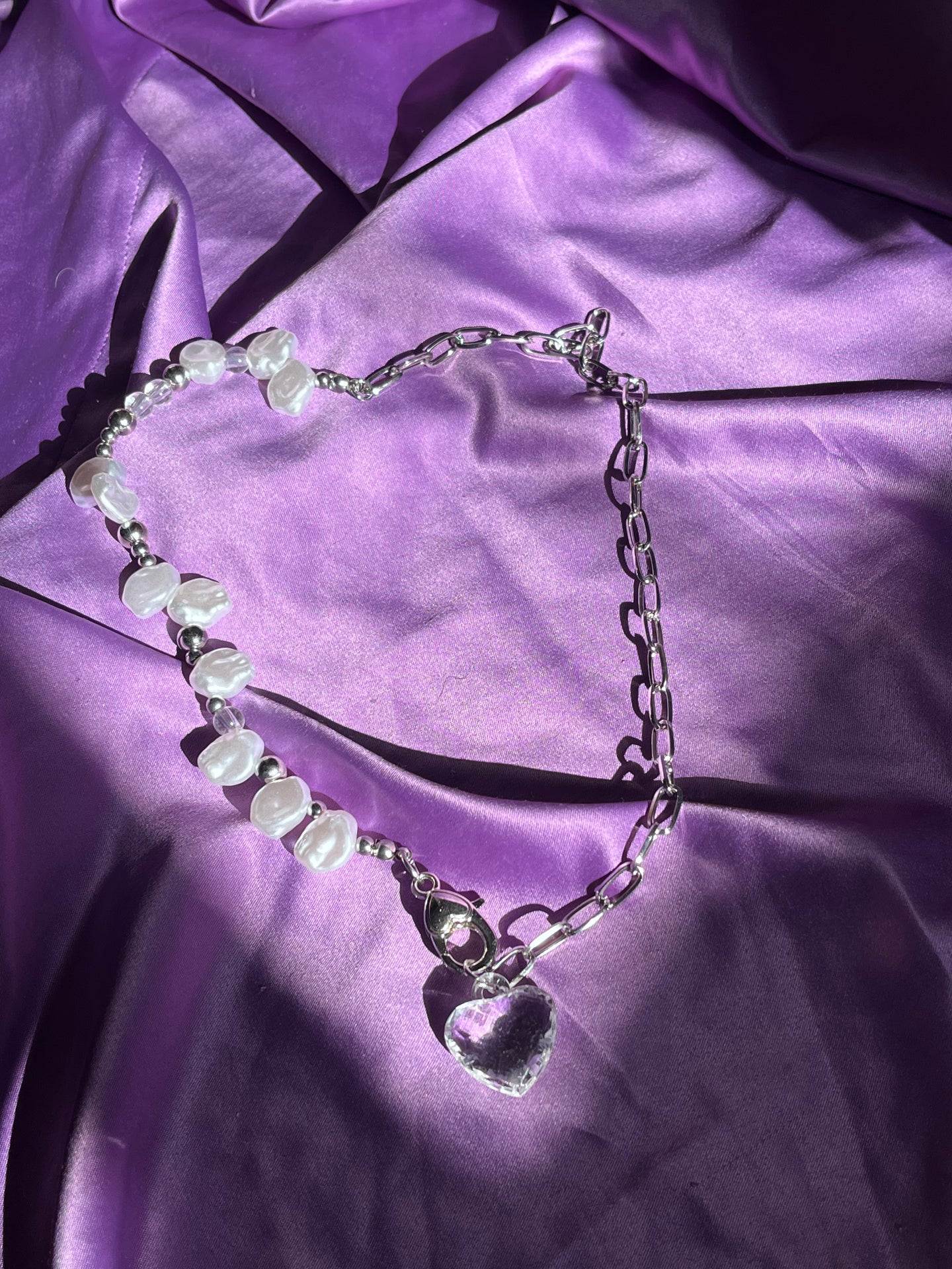 Stainless Crystal heart necklace