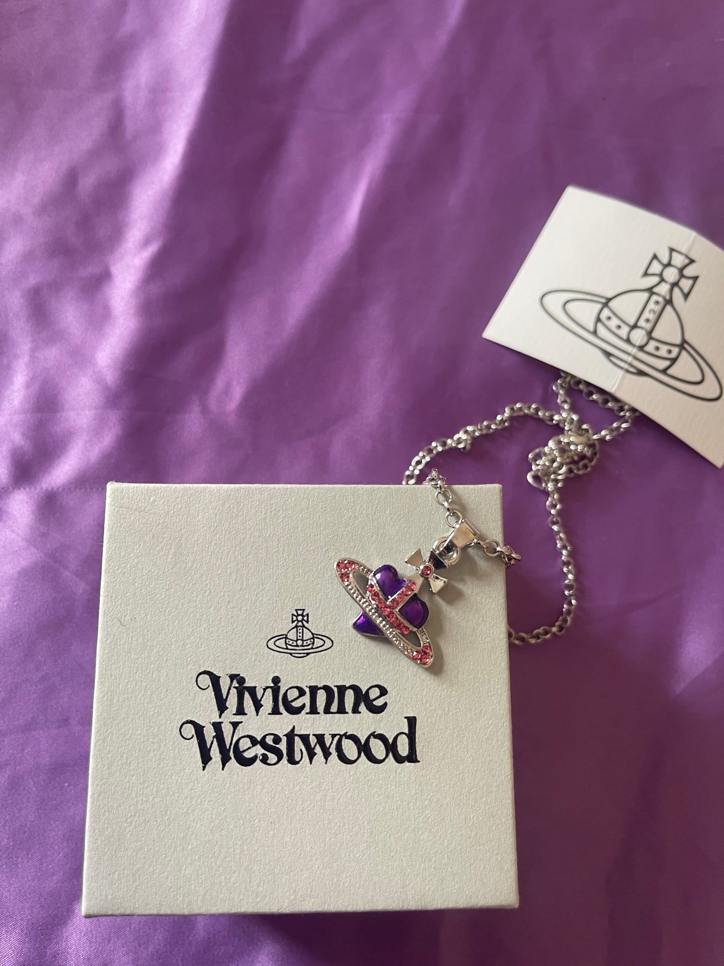 Purple heart vw necklace