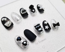 Load image into Gallery viewer, Gothic hello kitty nails
